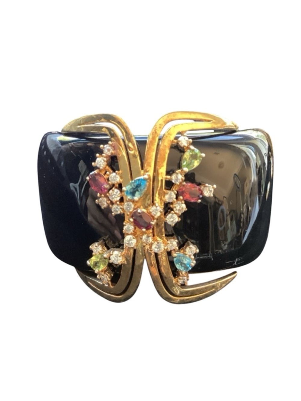 Cristina Sabatini Black & Crystal Cuff Bracelet